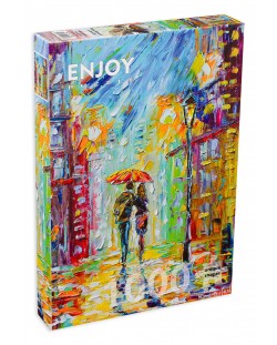 Пъзел Enjoy от 1000 части - Дъждовен романс в града